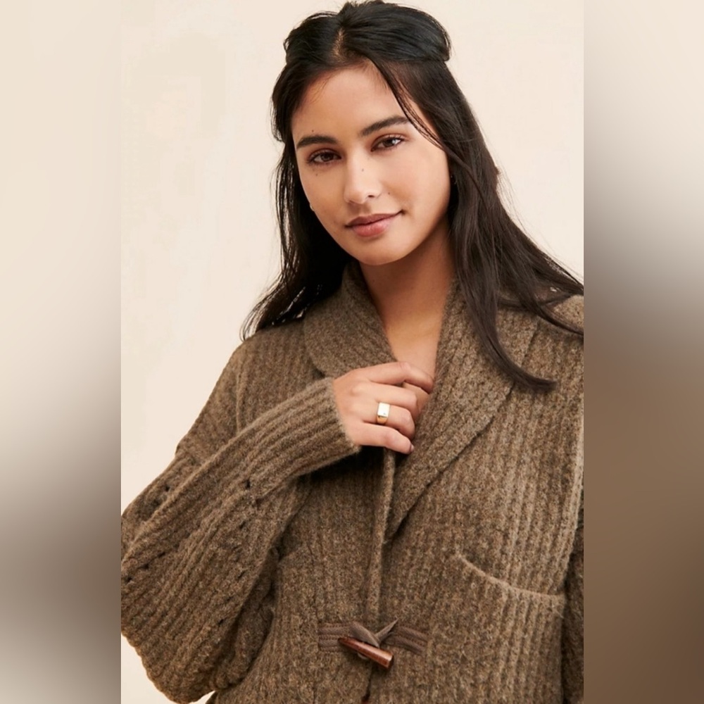 Free People We The Free Jackson Knit Cardigan Brown Oversized NWOT Women’s XL